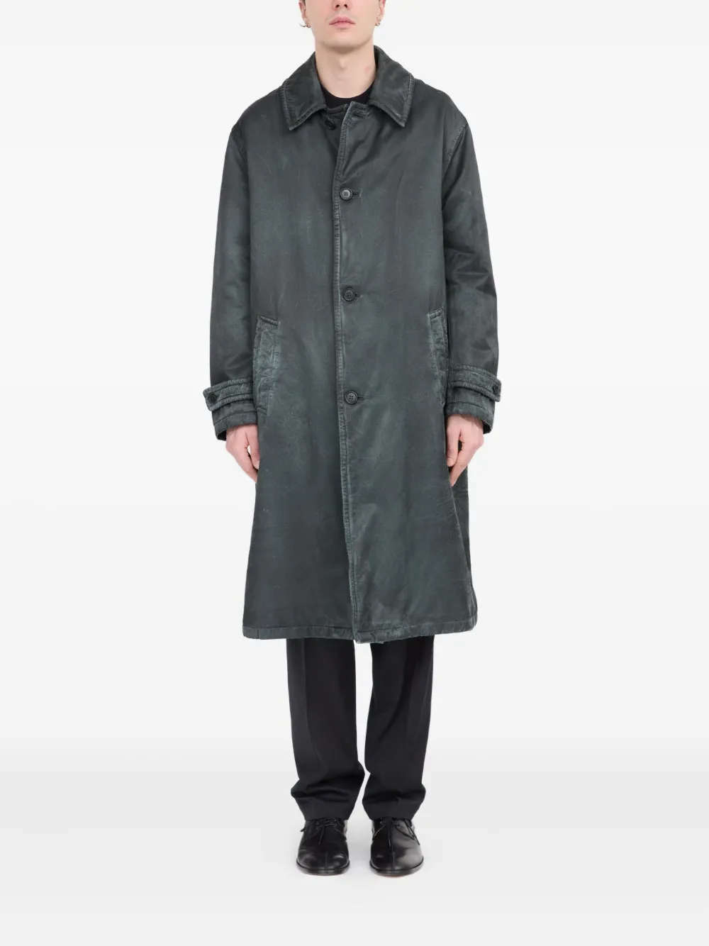 MM6 Maison Margiela Button-up gewaxte jas Grijs