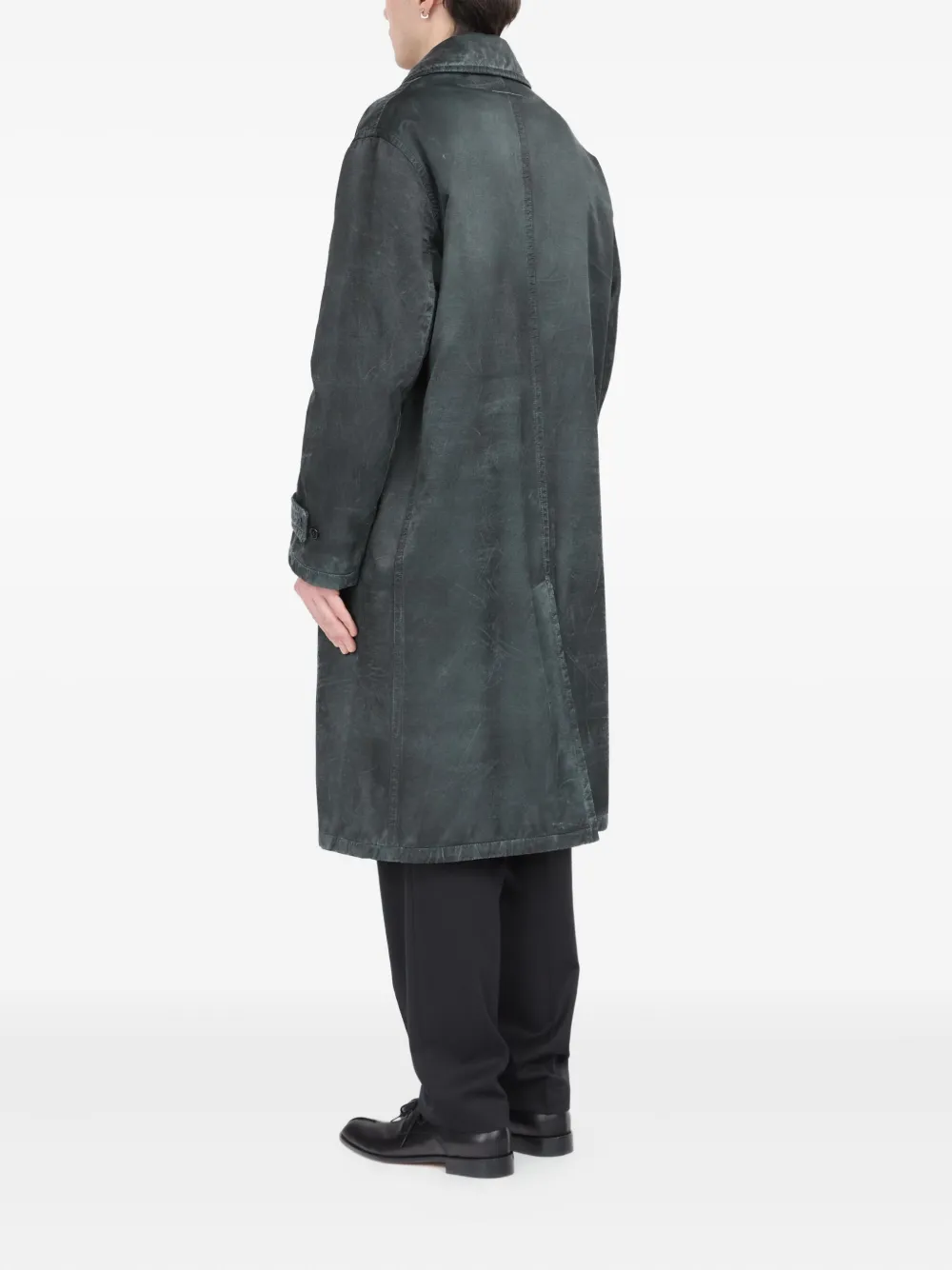 MM6 Maison Margiela Button-up gewaxte jas Grijs