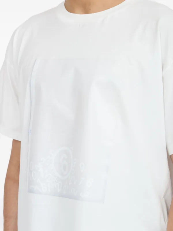 MM6 Maison Margiela グラフィック半袖Tシャツカットソー MM6 Maison Margiela グラフィックロゴTシャツ 14 ホワイト