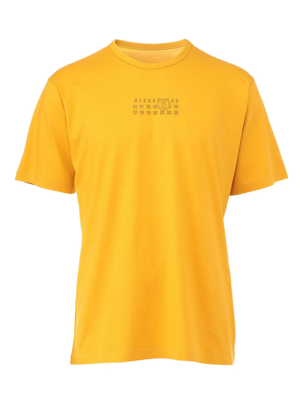 MM6 Maison Margiela logo-number-printed T-shirt | Yellow | Image 1