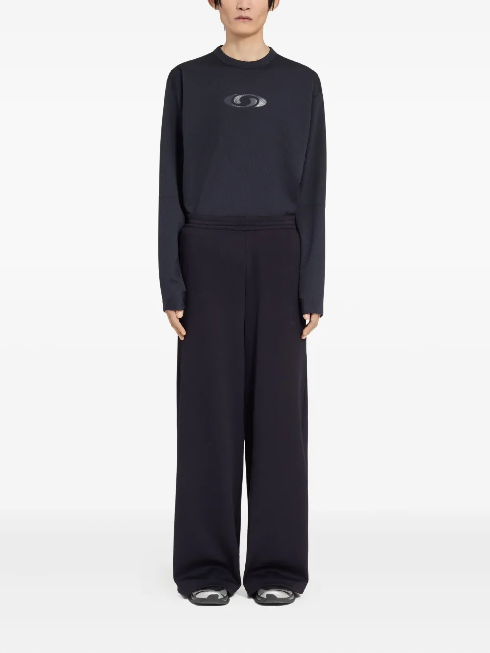 MM6 Maison Margiela X Salomon Broek met trekkoord en logoprint - Blauw