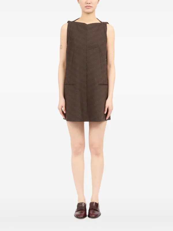 MM6 Maison Margiela Striped Mini Dress in Brown