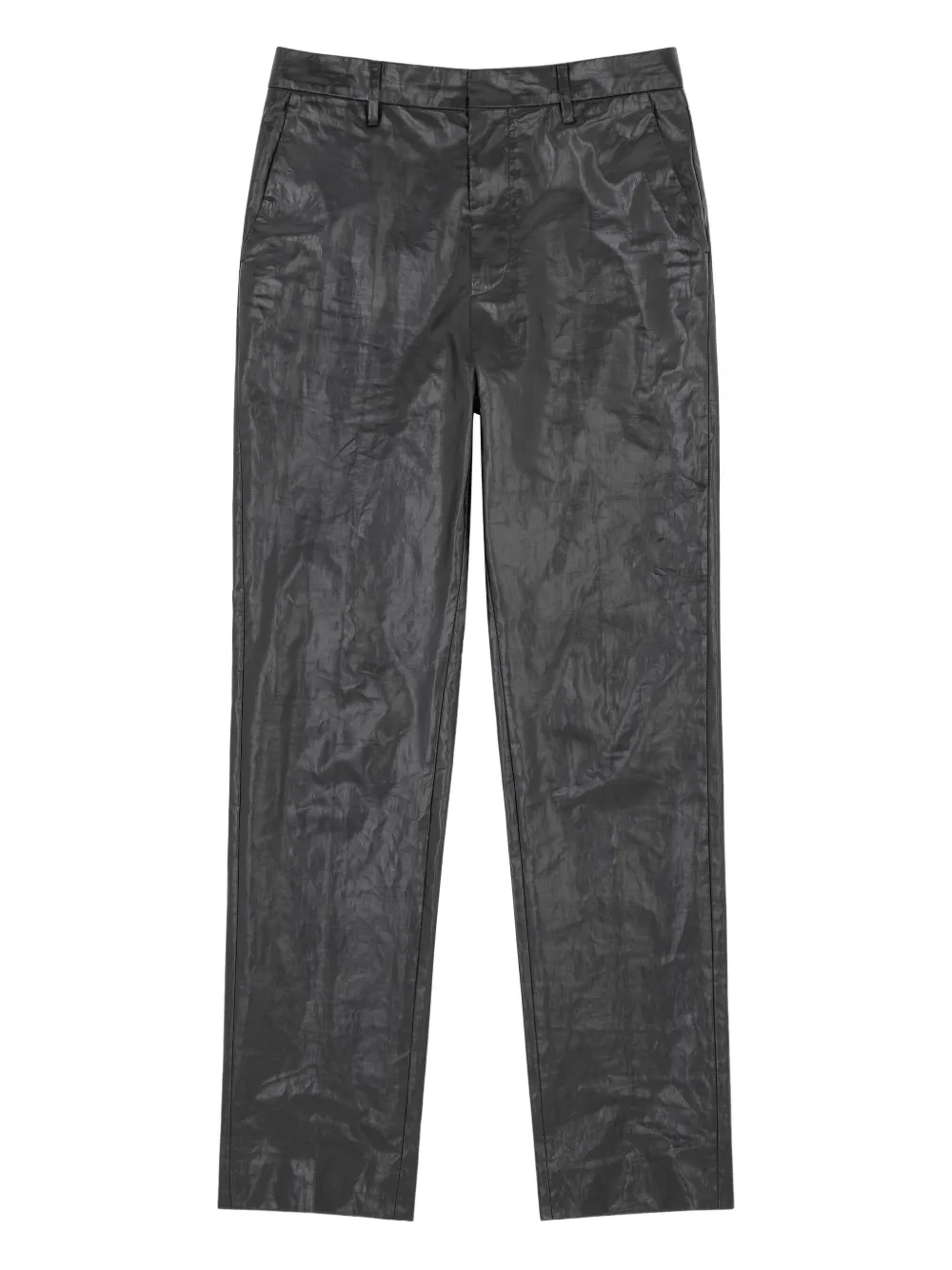 MM6 Maison Margiela crinkled linen trousers Zwart