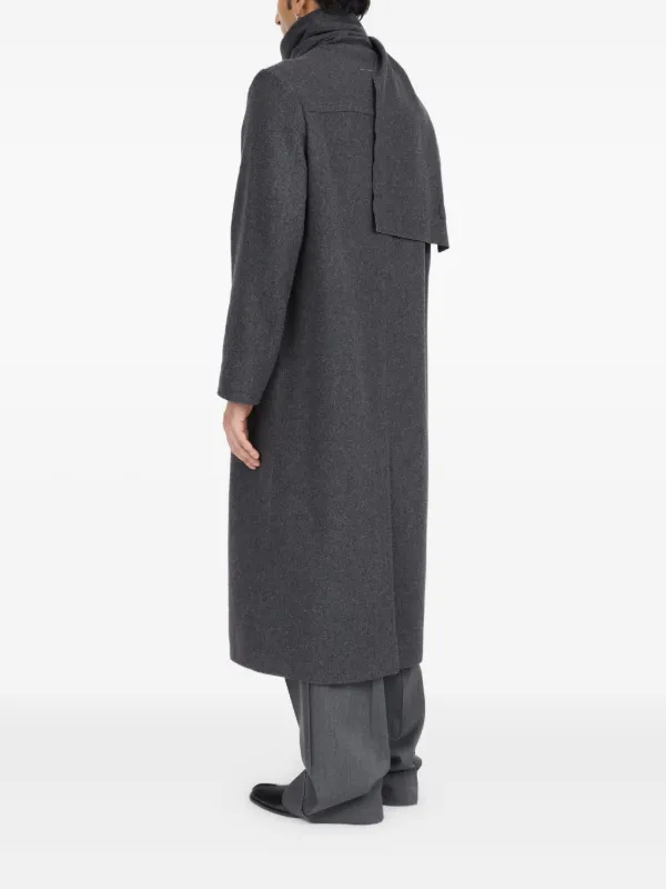 MM6 Maison Margiela スカーフディテール ロングコート | グレー