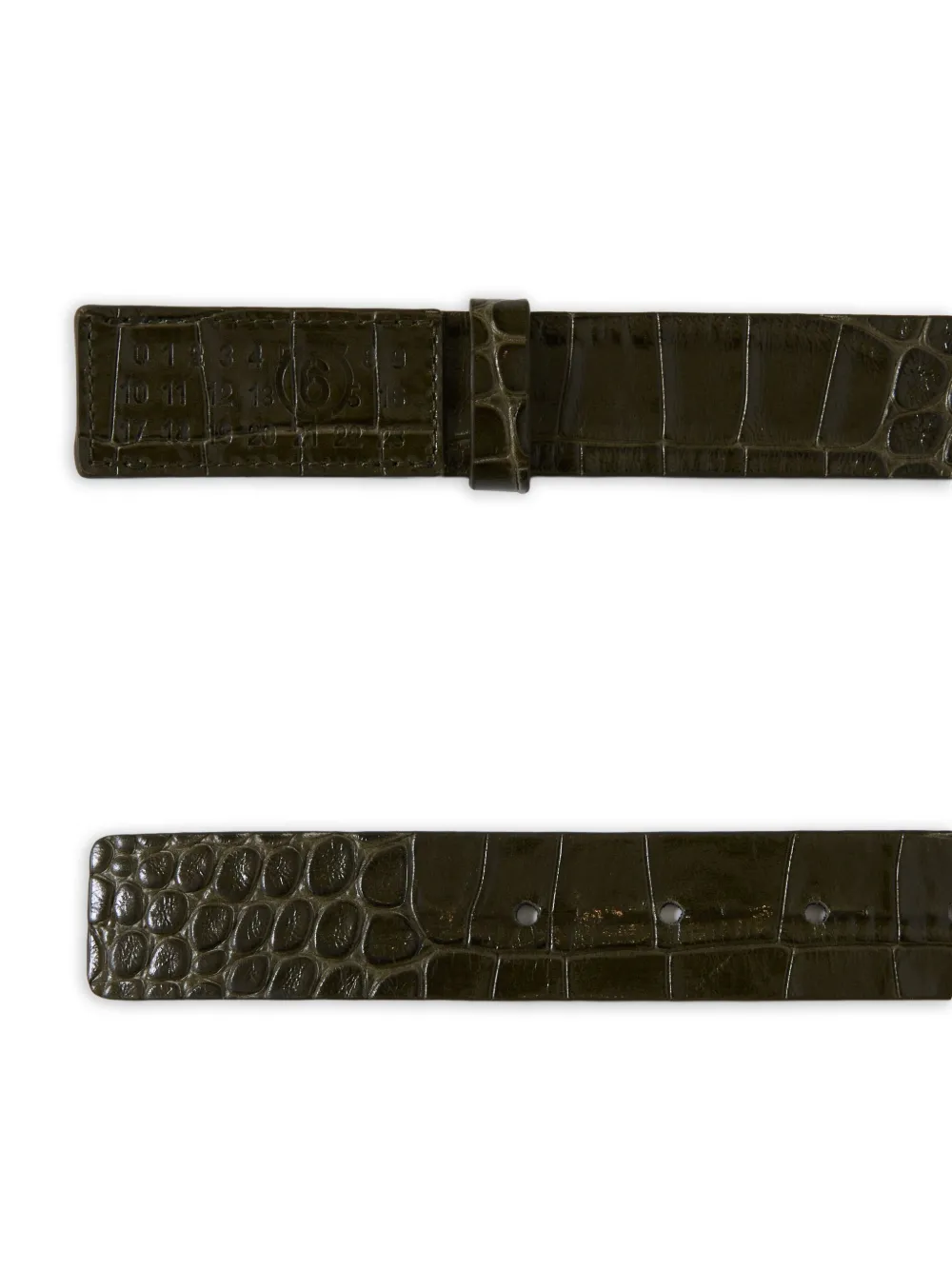 Mm6 Maison Margiela Crocodile-embossed Belt In Green