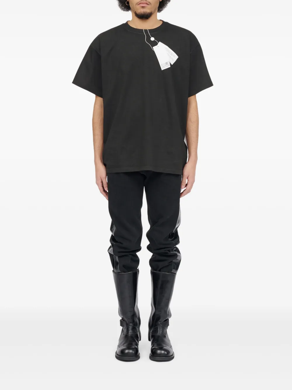 MM6 Maison Margiela T-shirt met labelprint - Zwart