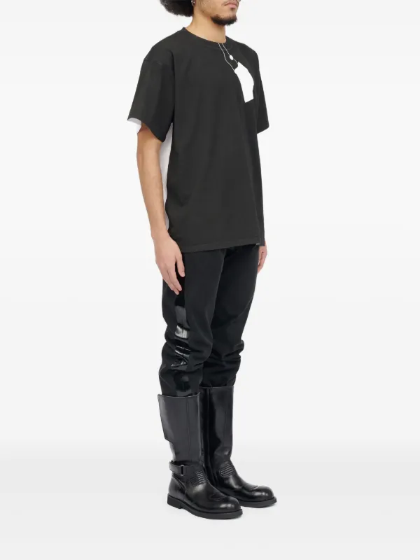 MM6 Maison Margiela tag-print T-shirt | Black | FARFETCH