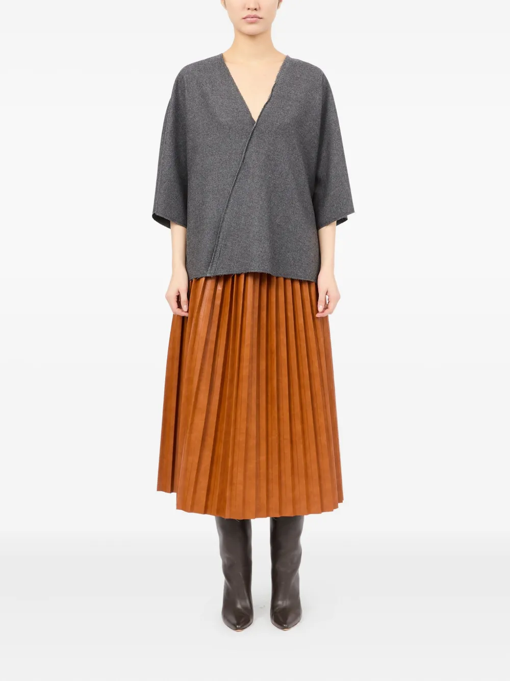 MM6 Maison Margiela Gerafelde blouse Grijs