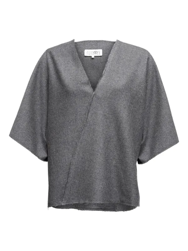 MM6 Maison Margiela カットオフエッジ ブラウス | グレー | FARFETCH JP