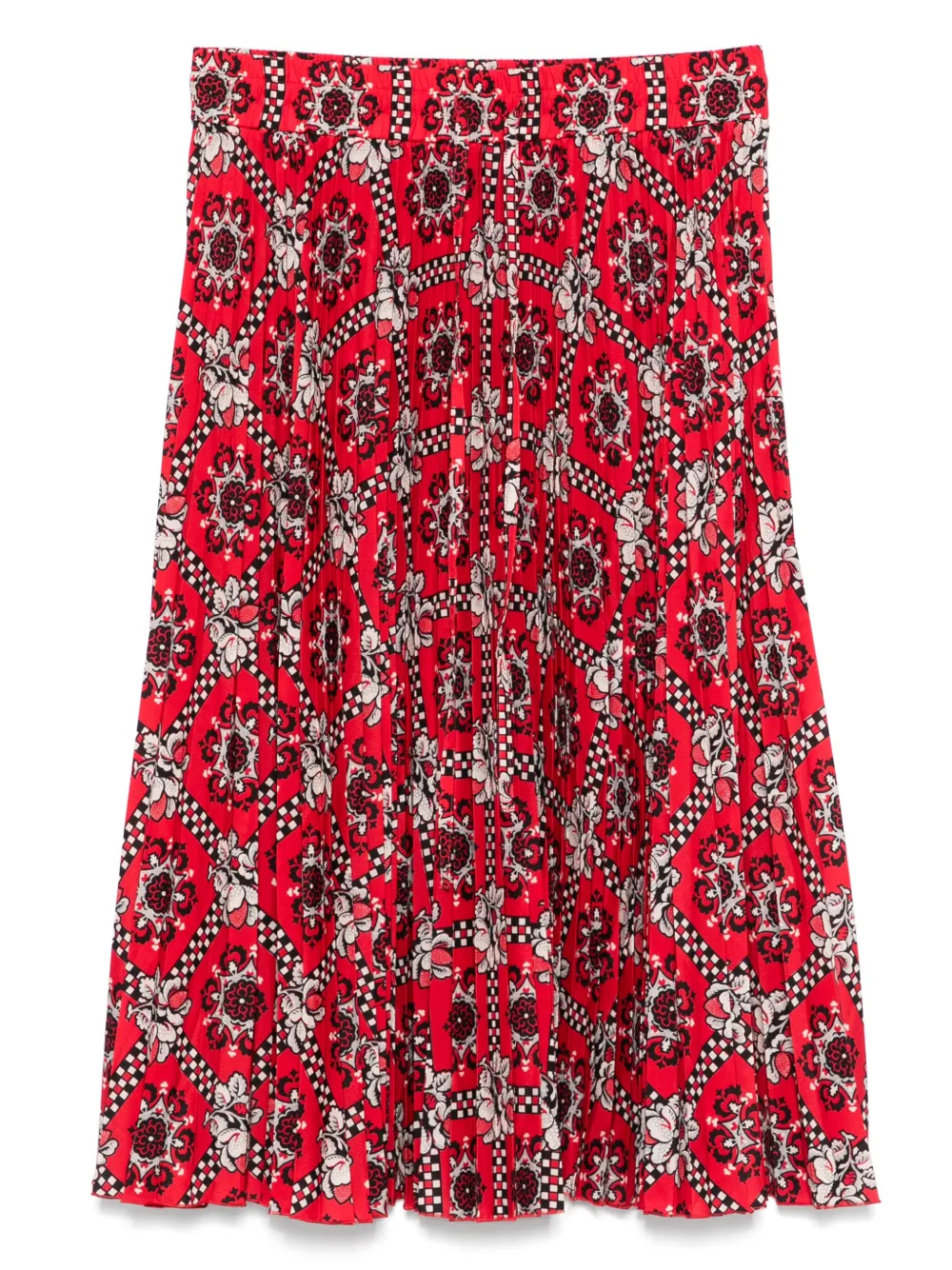 Valentino Garavani Pre-Owned 2000s floral-print pleated skirt | Red | Image 1