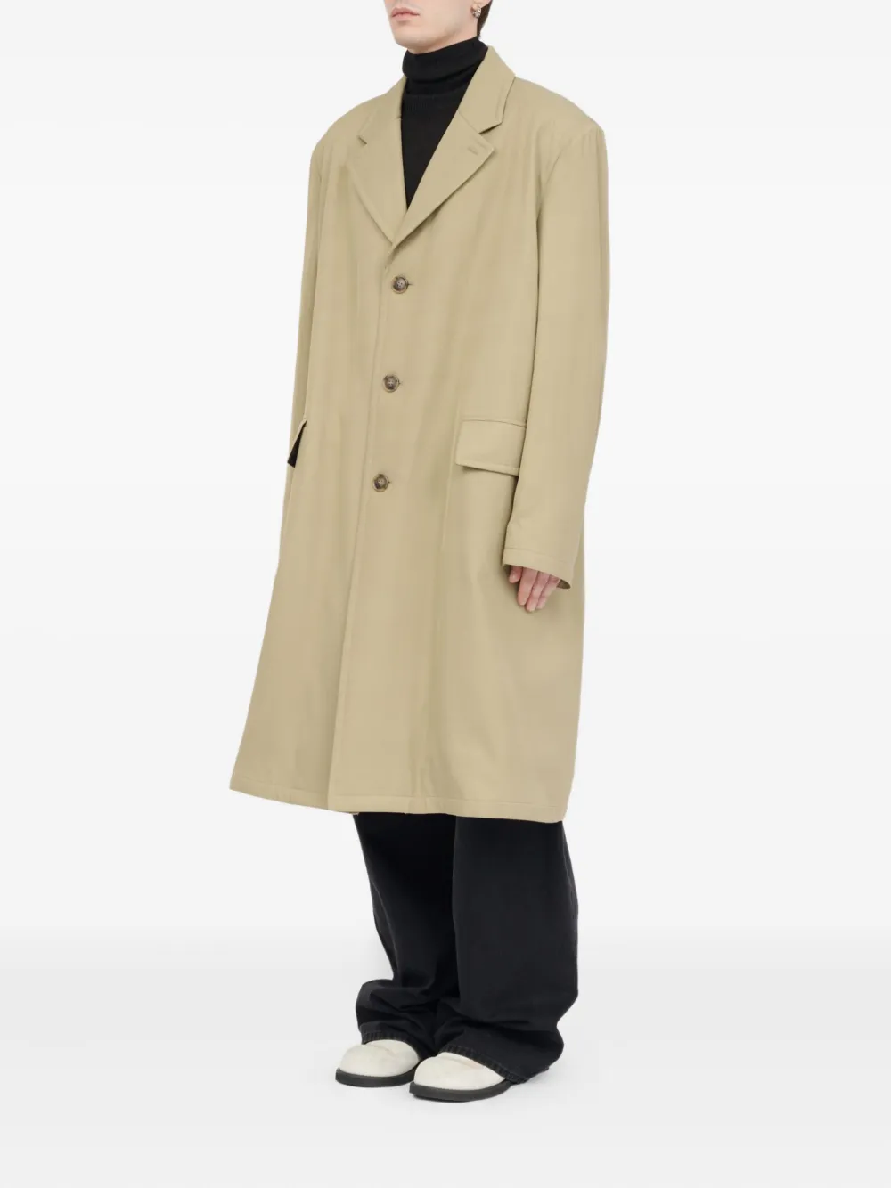 Mm6 Maison Margiela Single-breasted Coat In Brown