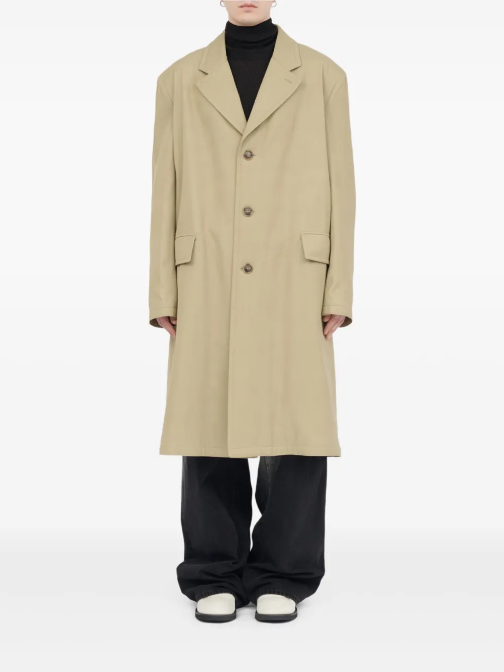 Mm6 Maison Margiela Single-breasted Coat In Brown