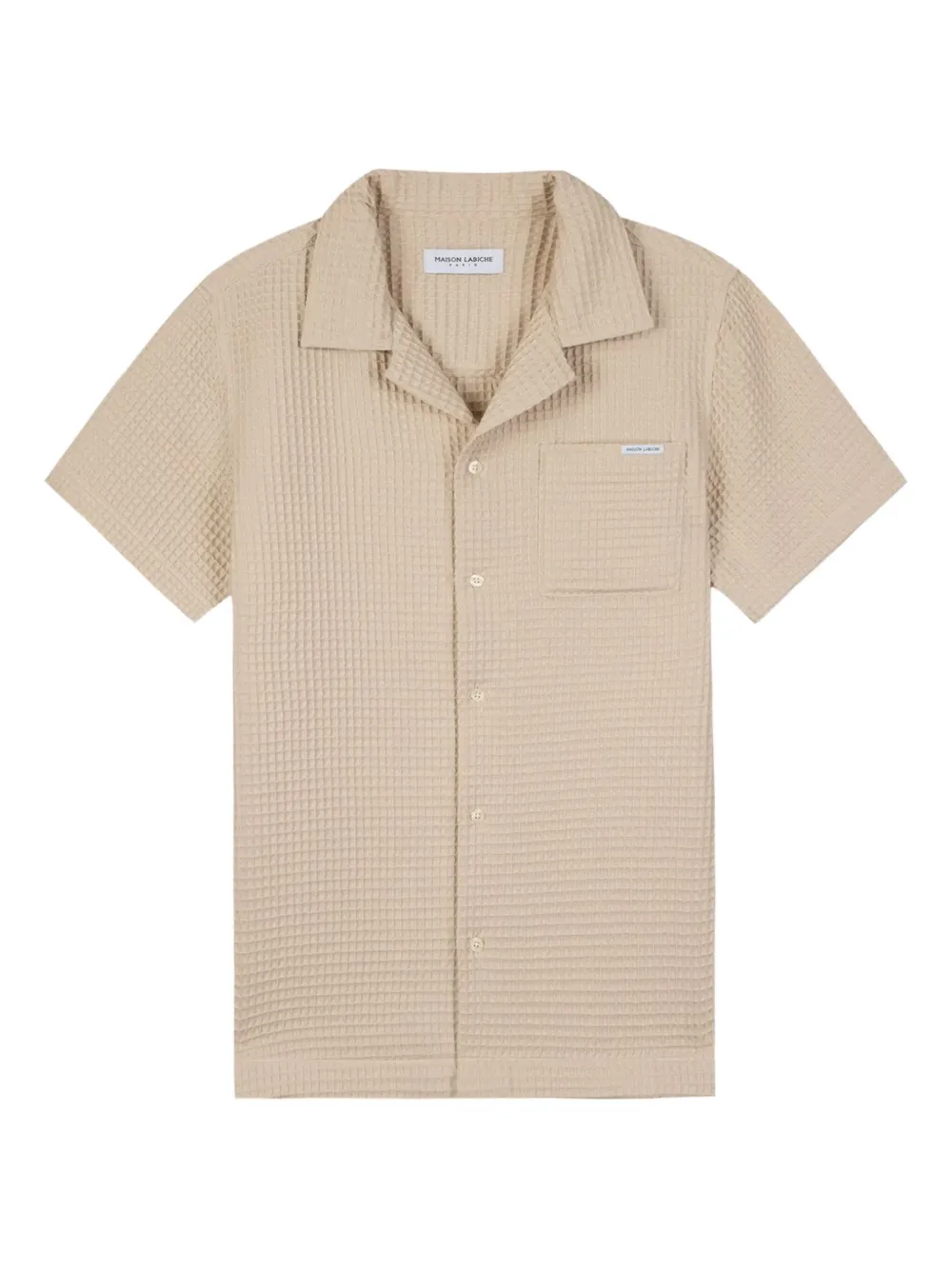 waffle-weave short-sleeve shirt