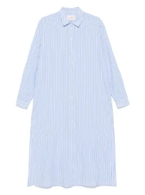 princess polly baby blue dress GANNI Indigo & White Denim Mixed Stripe Loose Shirt Dress GANNI main image 0