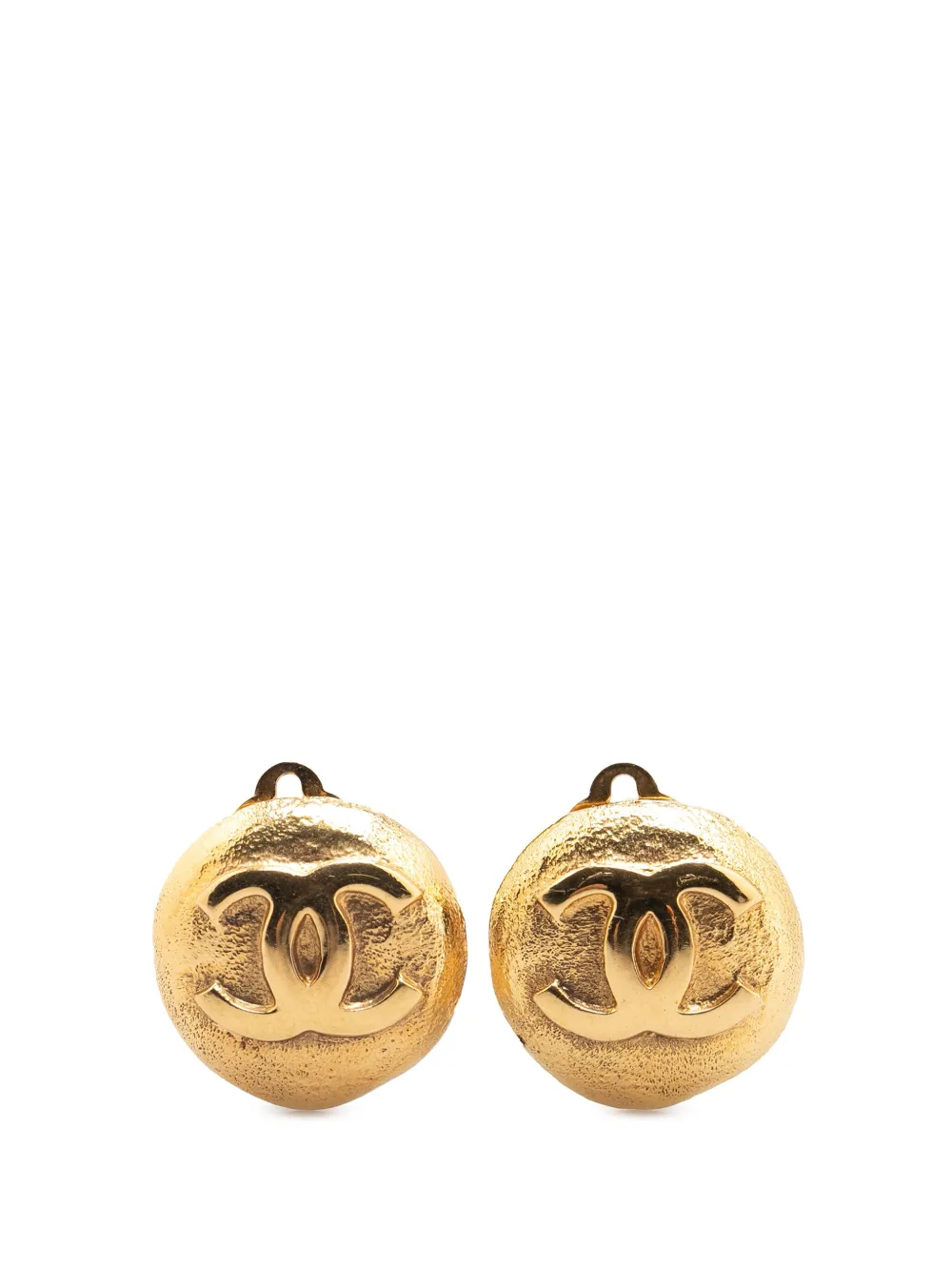 CHANEL Pre-Owned 1980-1990 ゴールドプレーテッド ココマーク ラウンド クリップオン コスチューム イヤリング - CHANEL Pre-Owned 1980-1990 ゴールドプレーテッド ココマーク ラウンド クリップオン コスチューム イヤリング -