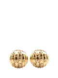 CHANEL Pre-Owned 1980-1990 Gold Plated CC Dome Clip On Earrings costume earrings