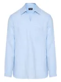 Zegna long-sleeve linen shirt - Blue