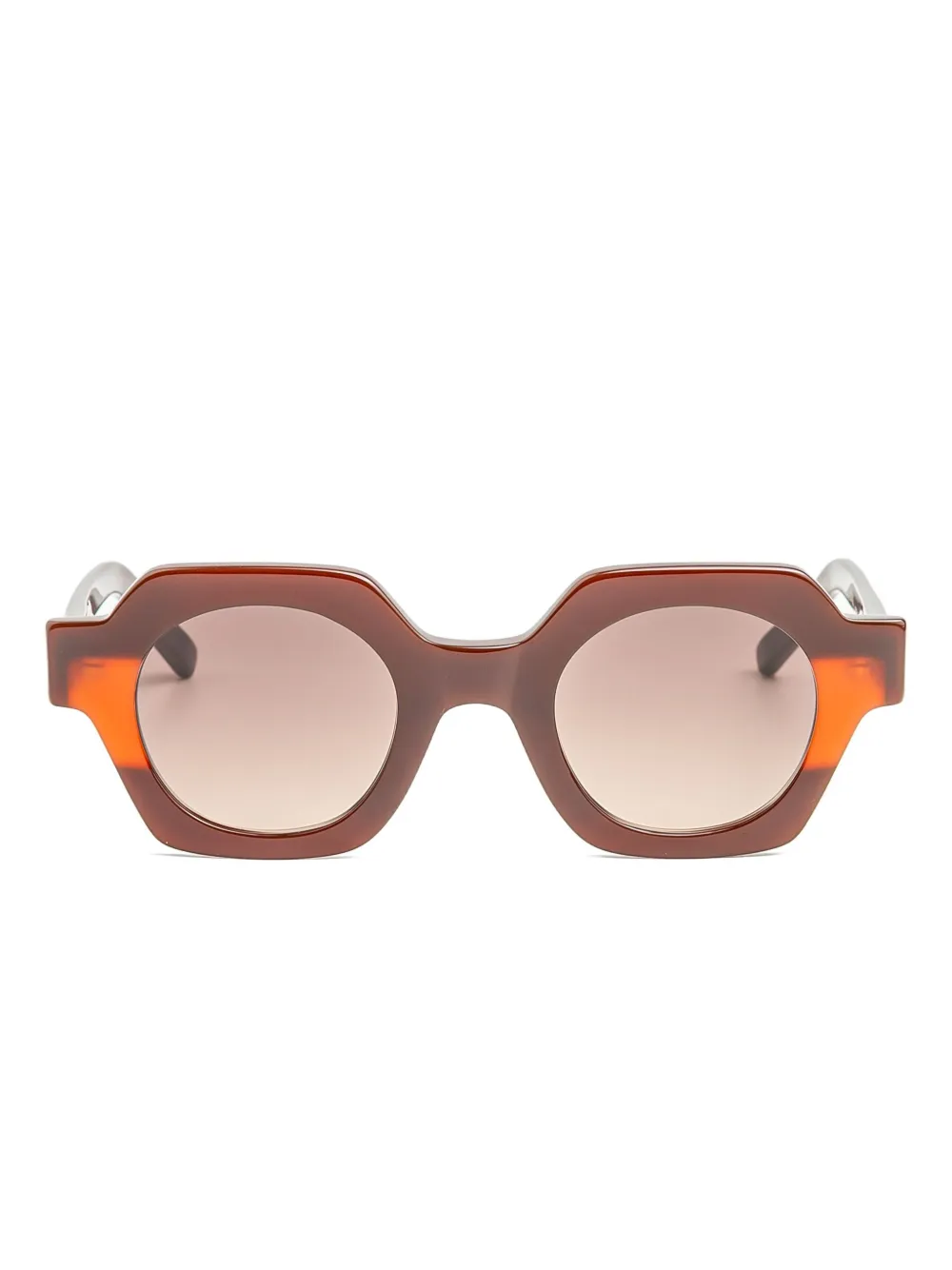 Kaleos Northcutt 4 zonnebril met geometrisch montuur Bruin