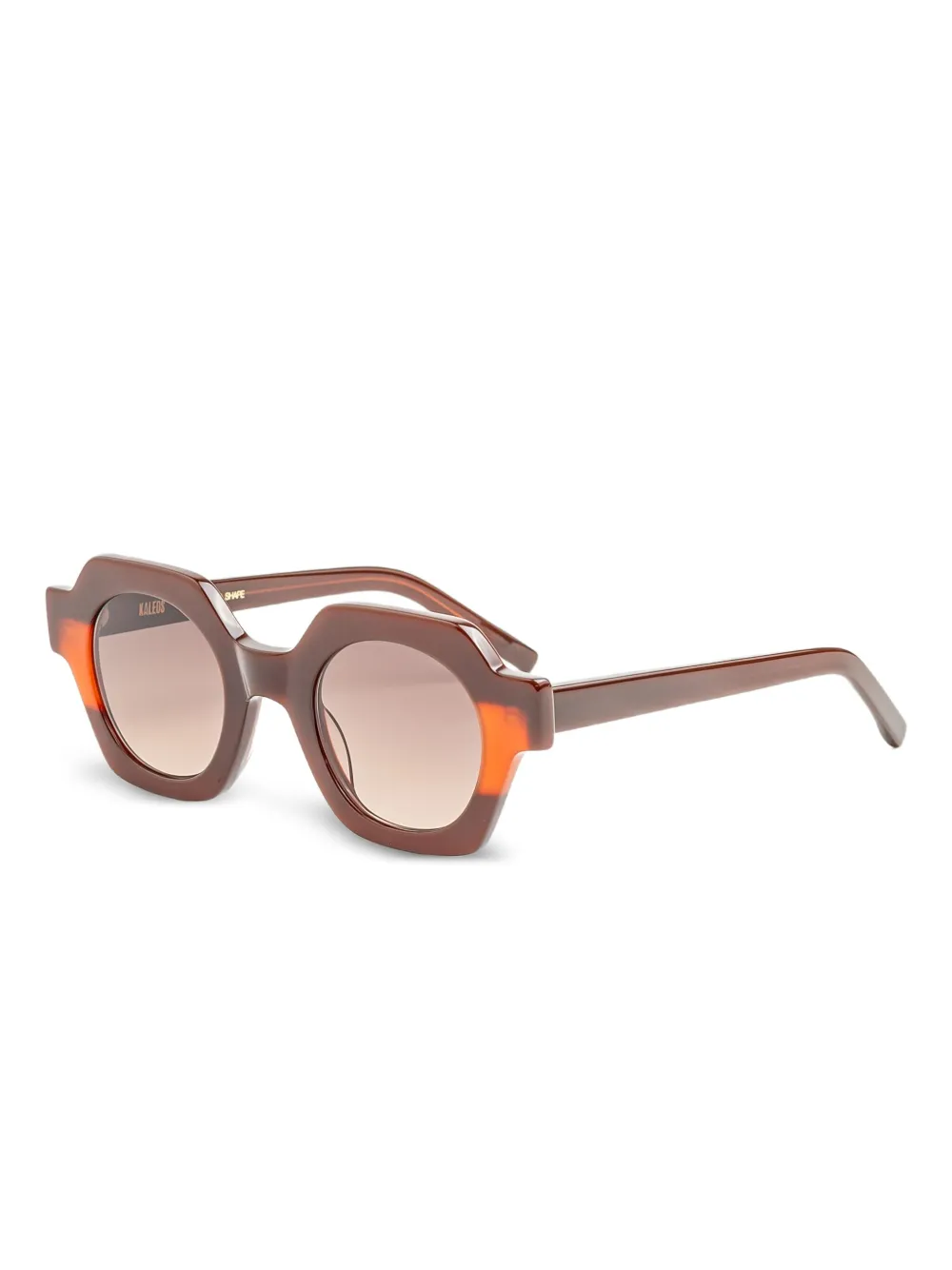 Kaleos Northcutt 4 zonnebril met geometrisch montuur Bruin