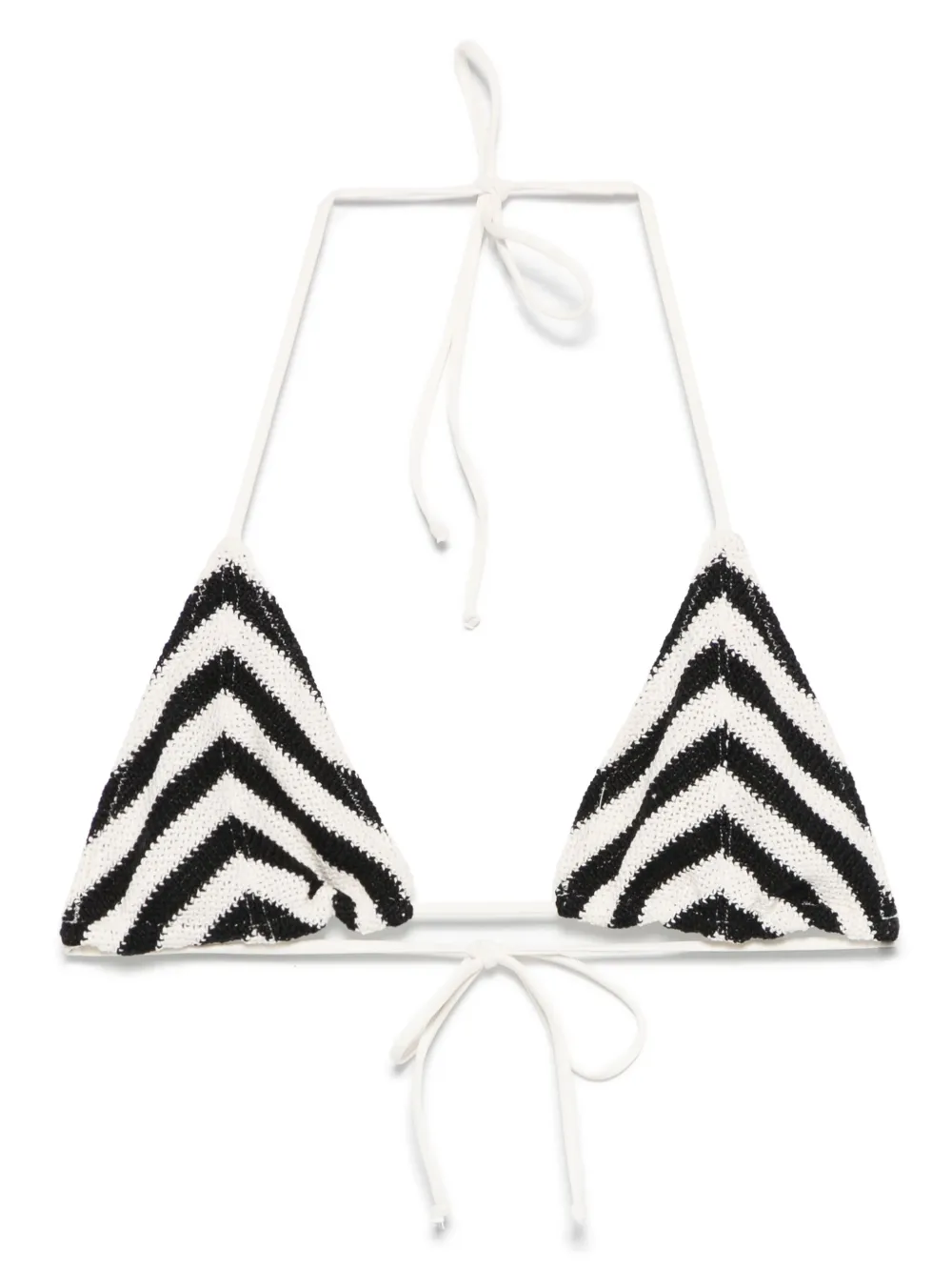 Mc2 Saint Barth Crochet-knit Bikini Top In Black