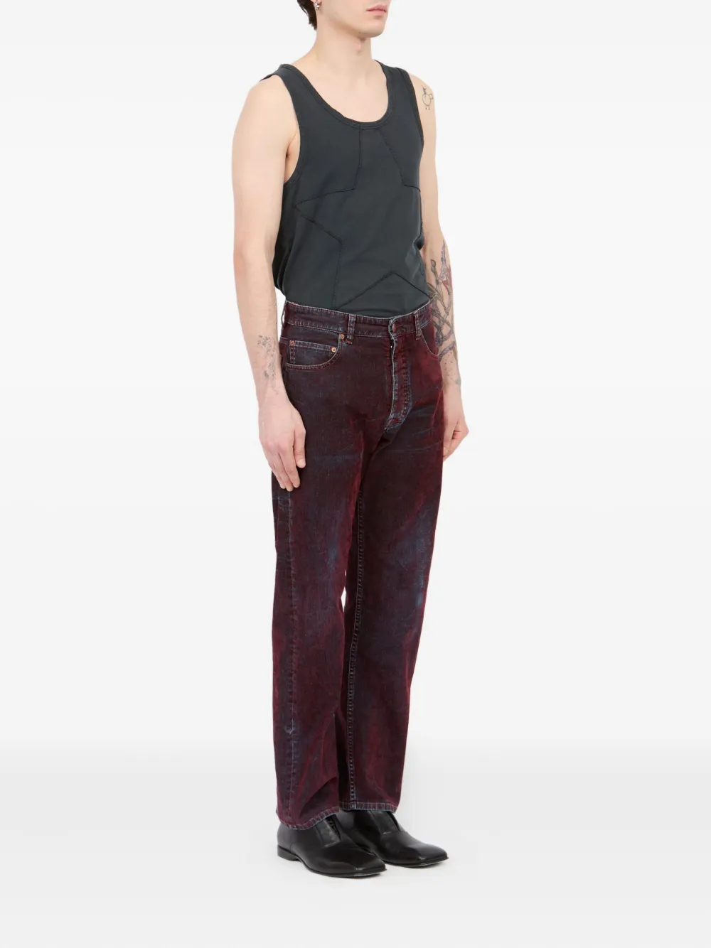 MM6 Maison Margiela Jeans met vijf zakken en vervaagd effect Rood
