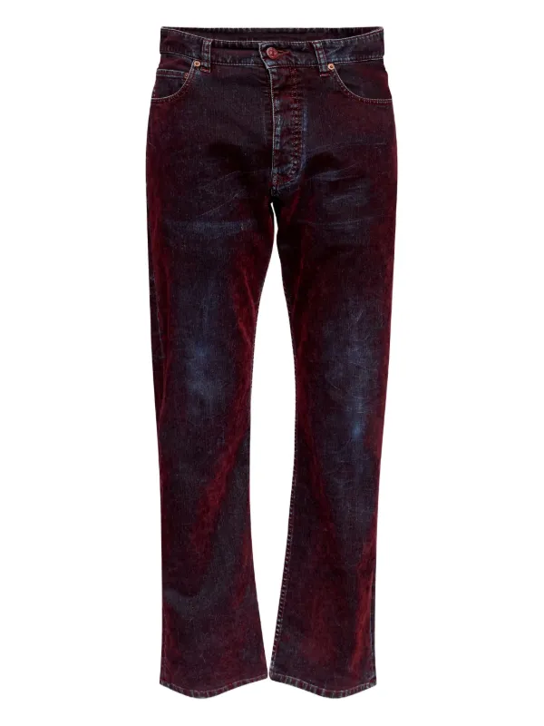 MM6 Maison Margiela five-pocket Faded Jeans Red FARFETCH JO