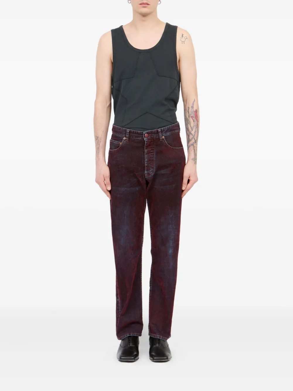 MM6 Maison Margiela Jeans met vijf zakken en vervaagd effect Rood