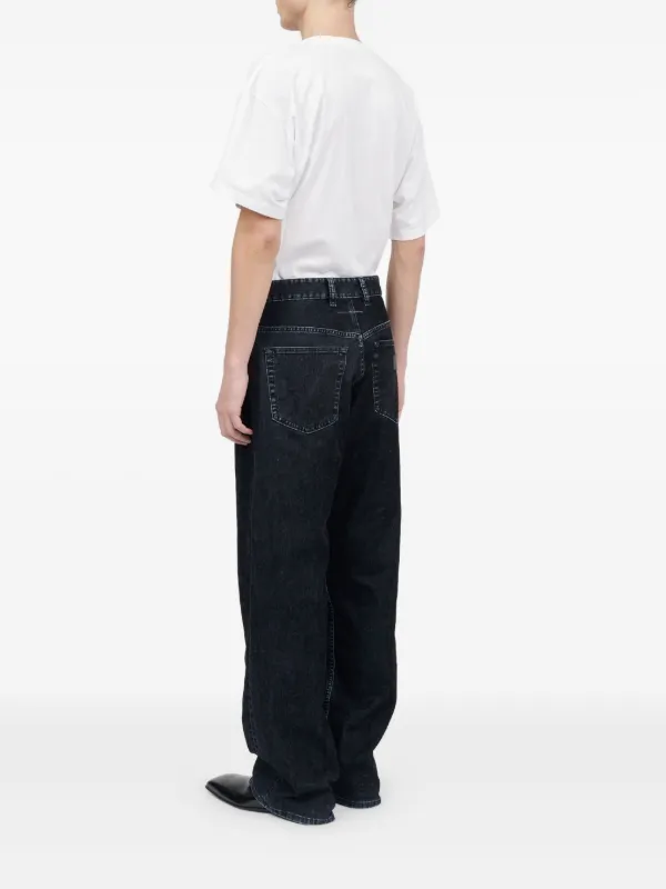 MM6 Maison Margiela ロゴパッチ ジーンズ | ブラック | FARFETCH JP