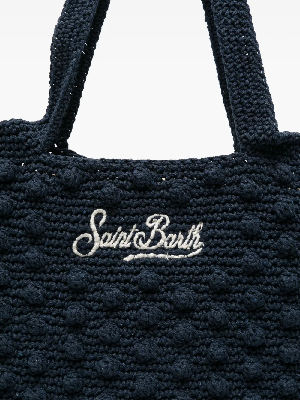 Mc2 Saint Barth Crochet-knit Tote Bag In Blue