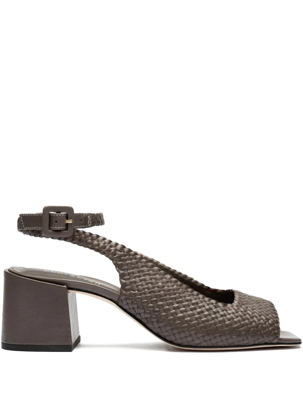 Studio Chofakian 45mm woven leather ankle-strap sandals Grey