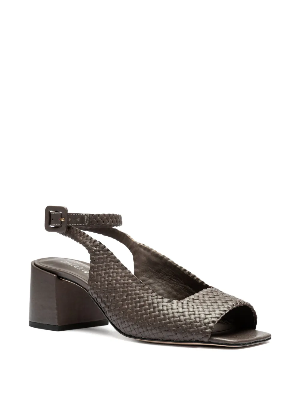 Studio Chofakian 45mm woven leather ankle-strap sandals Grijs