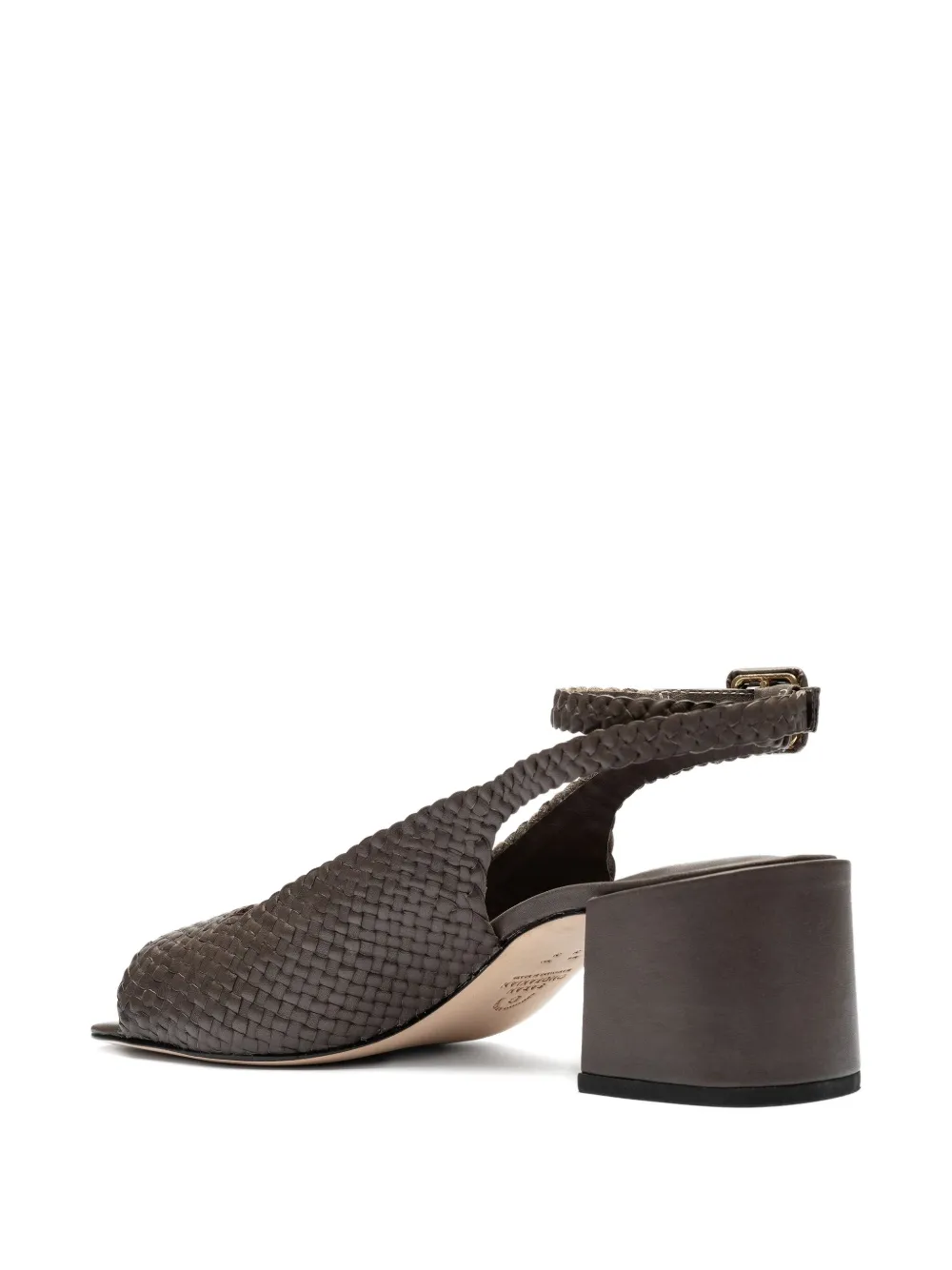 Studio Chofakian 45mm woven leather ankle-strap sandals Grijs