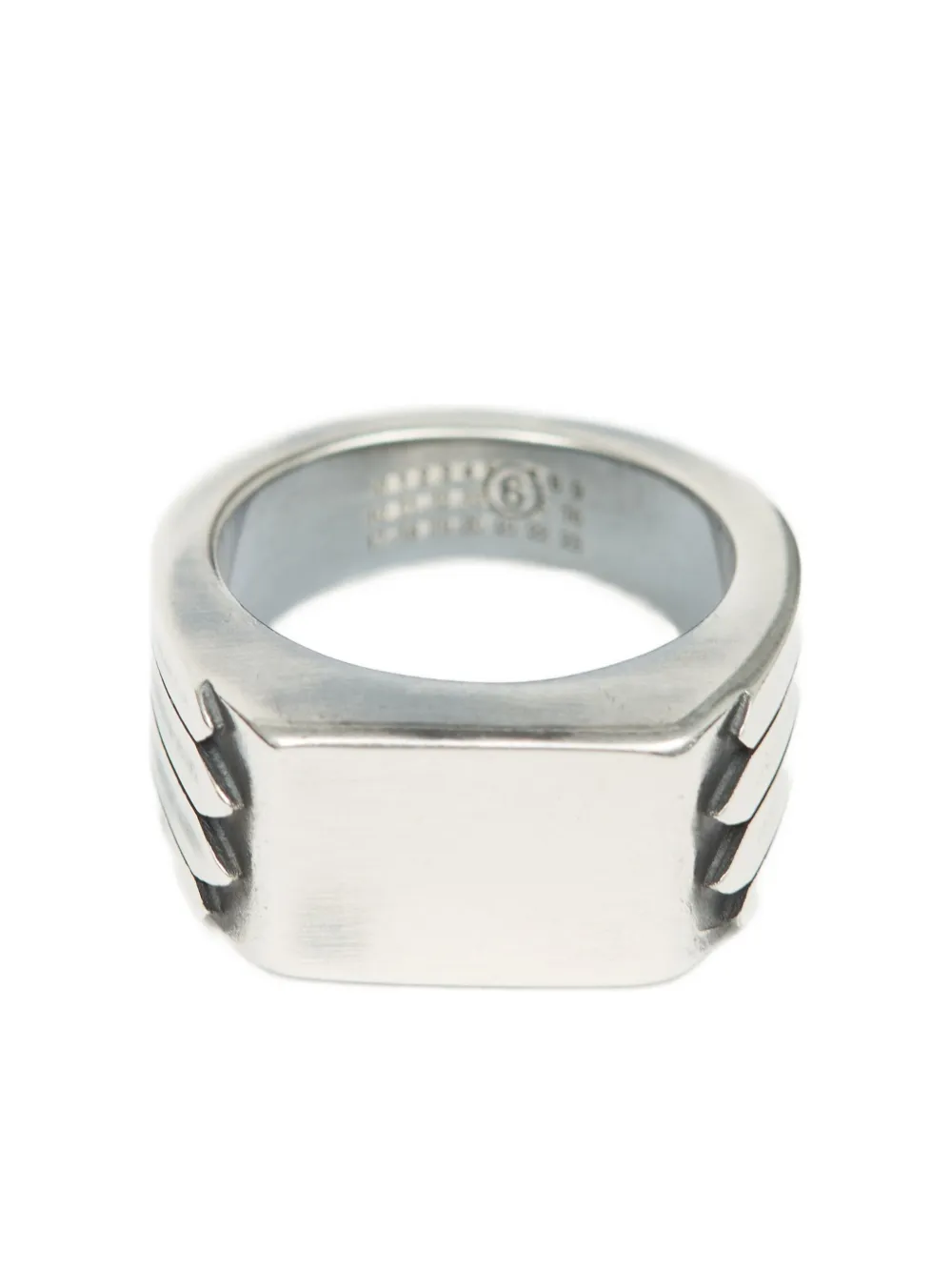MM6 Maison Margiela Minimal ロゴ 4mm リング - シルバートーン MM6 Maison Margiela Minimal ロゴ 4mm リング - シルバートーン