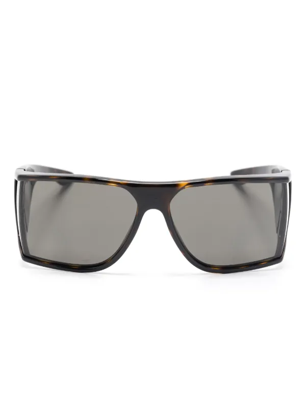 Saint Laurent Eyewear ロゴ サングラス | ブラウン | FARFETCH JP