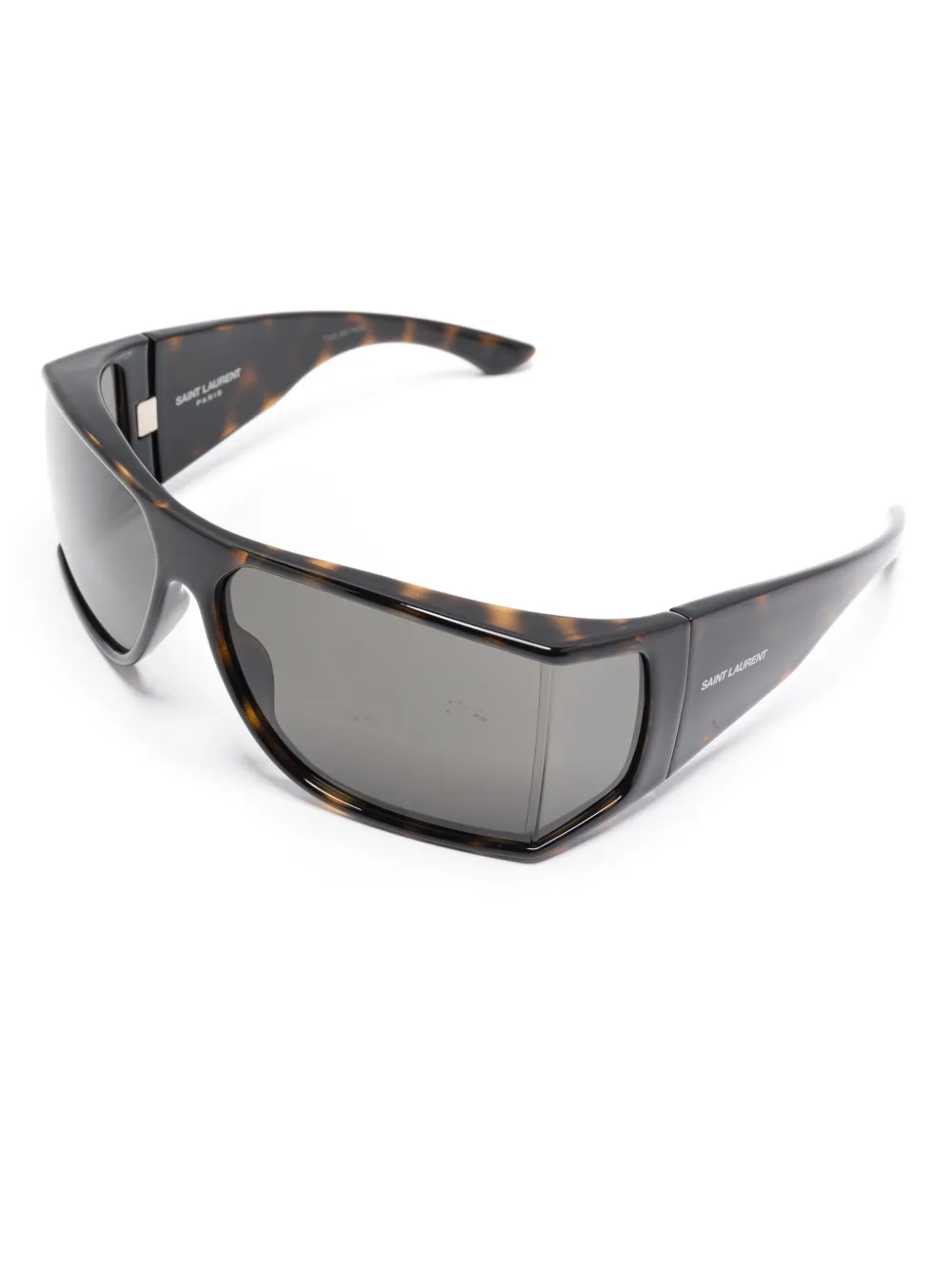 Saint Laurent Eyewear Zonnebril met logoprint - Bruin