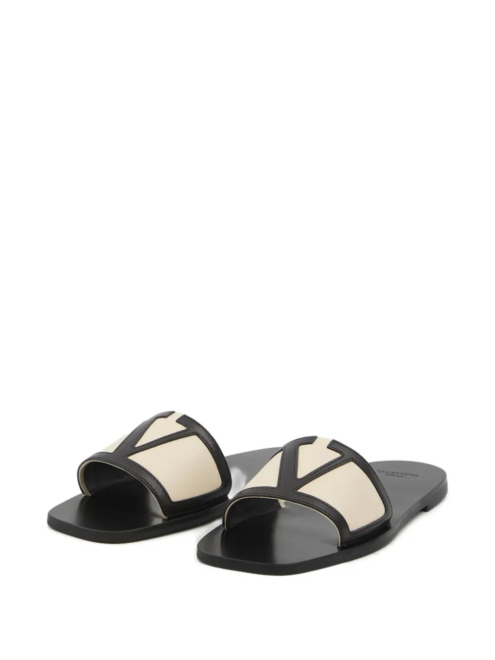 Valentino Garavani Viva Superstar leather logo sandals Neutrals