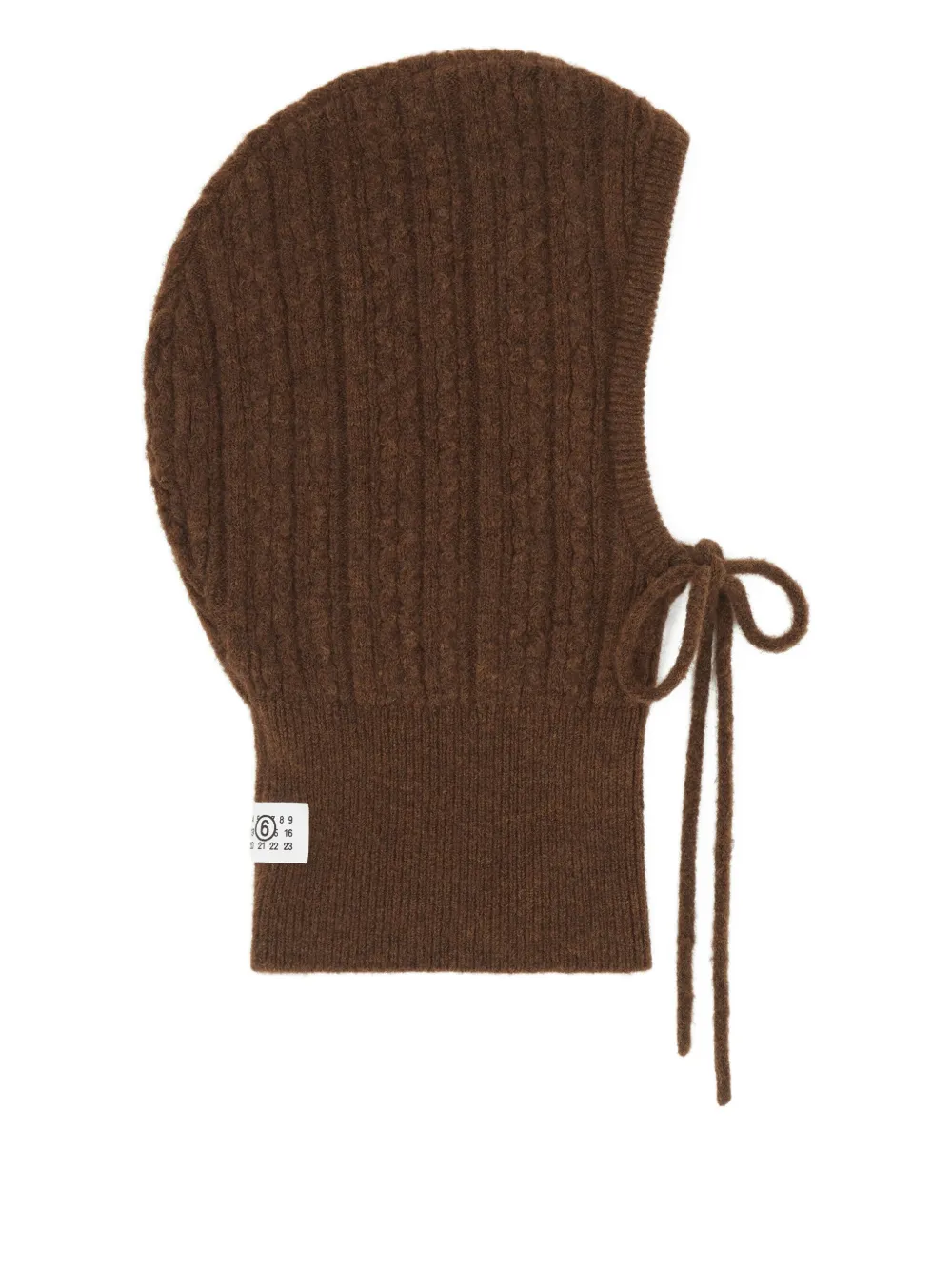 MM6 Maison Margiela Kabelgebreide balaclava - Bruin