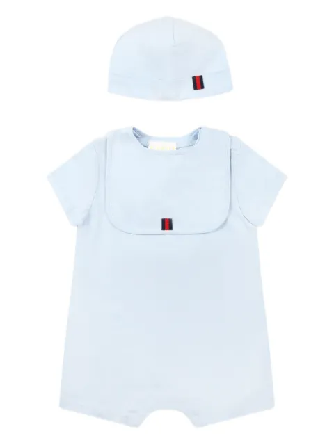 Gucci Kids طقم رومبر مزين بخطوط