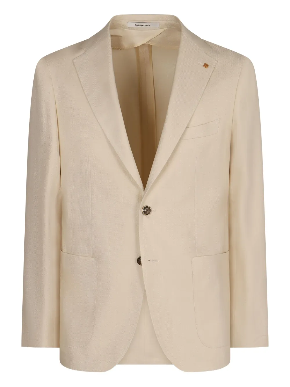 Tagliatore single-breasted linen blazer Beige