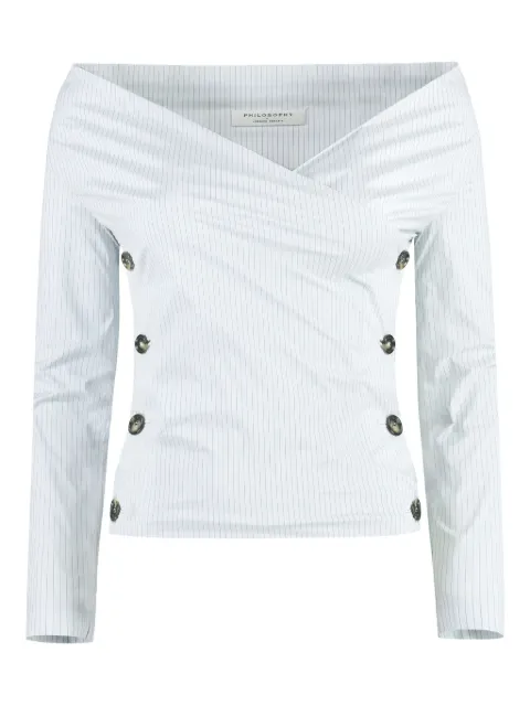 Philosophy Di Lorenzo Serafini pinstripe button-fastening blouse