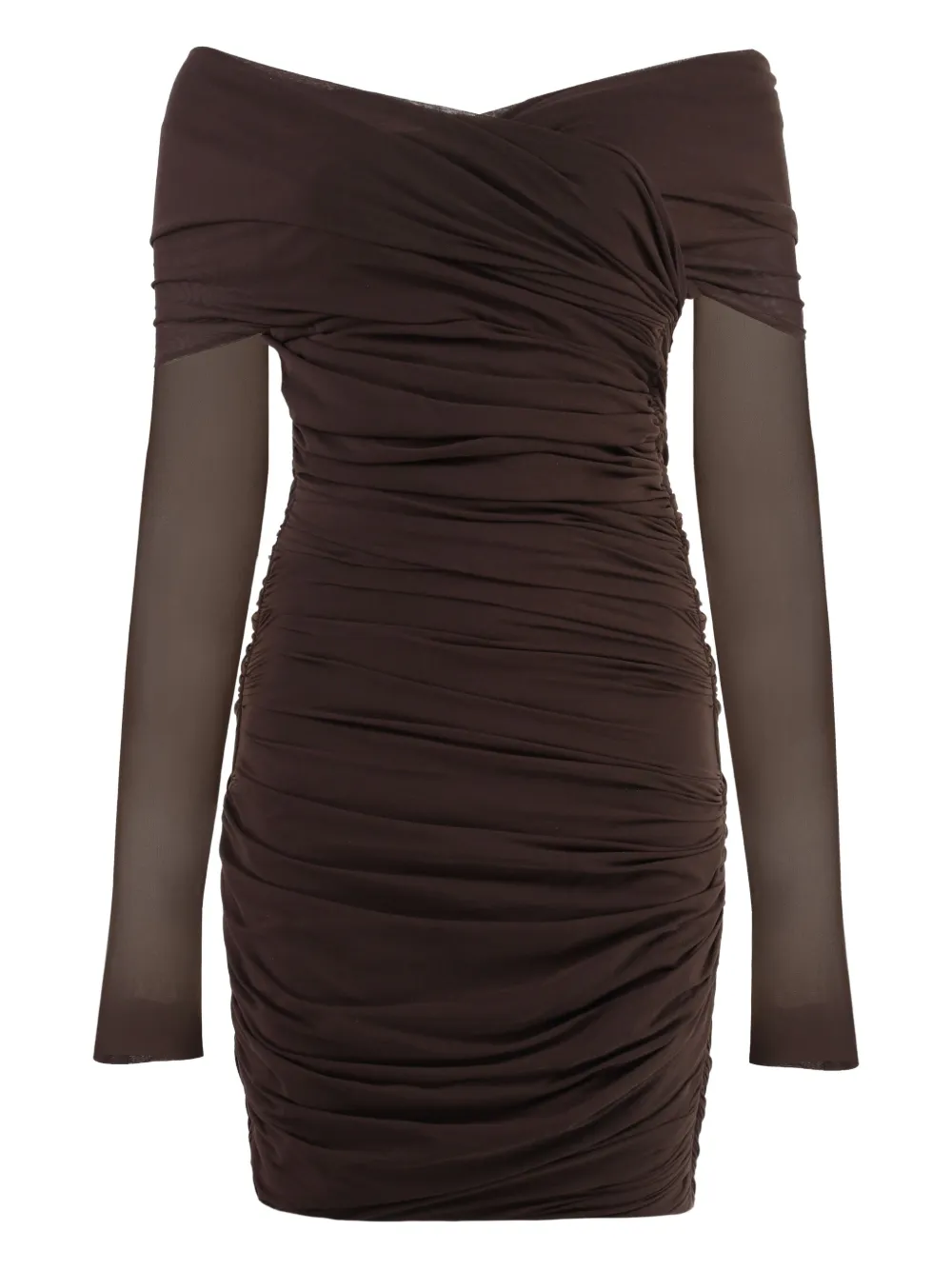 Philosophy Di Lorenzo Serafini draped long-sleeves party dress Bruin