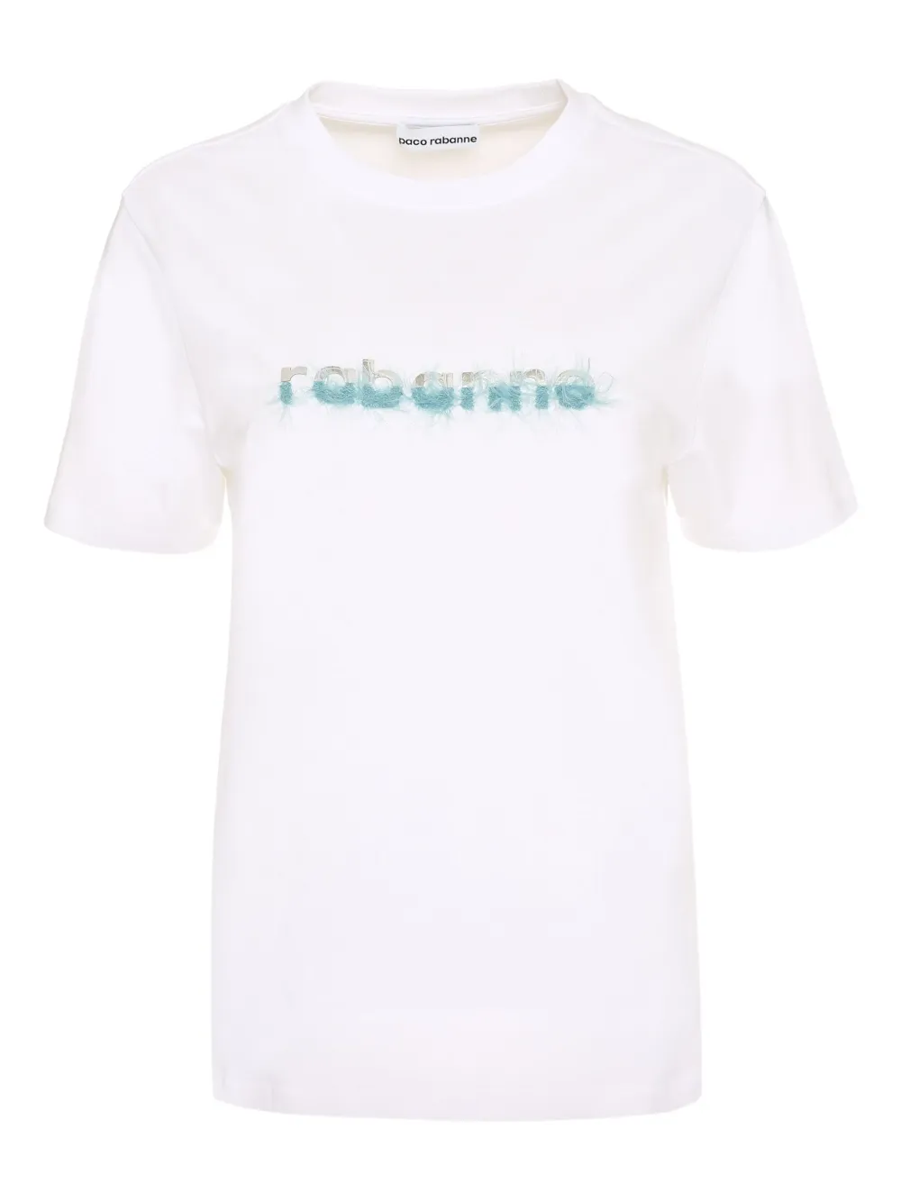 Rabanne logo-detail crew-neck T-shirt Wit