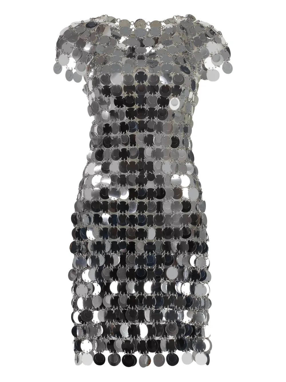 Rabanne Sparkle Discs mini-jurk Zilver