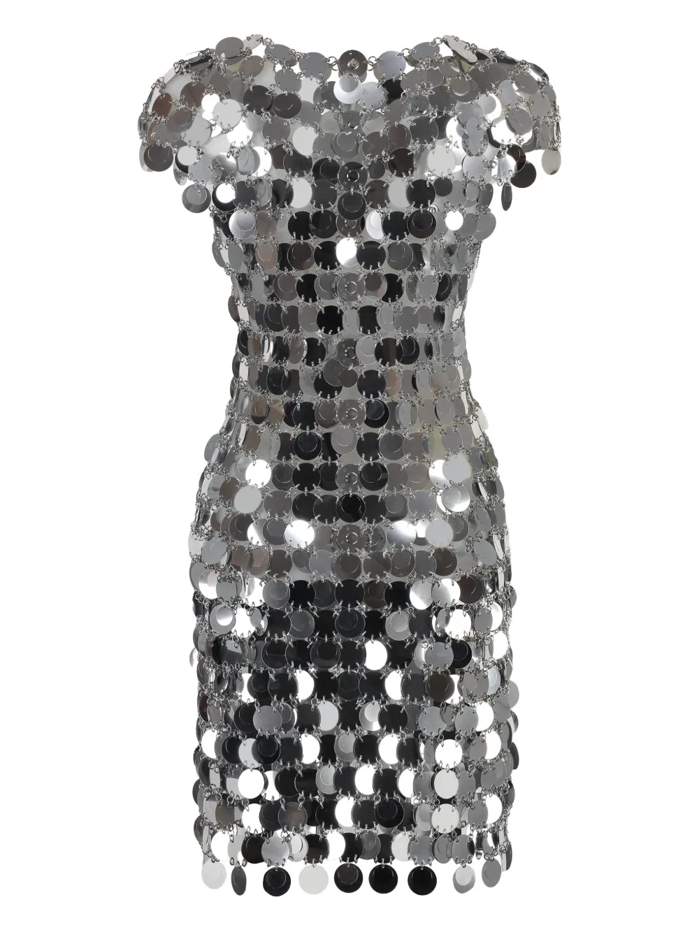 Rabanne Sparkle Discs mini-jurk Zilver