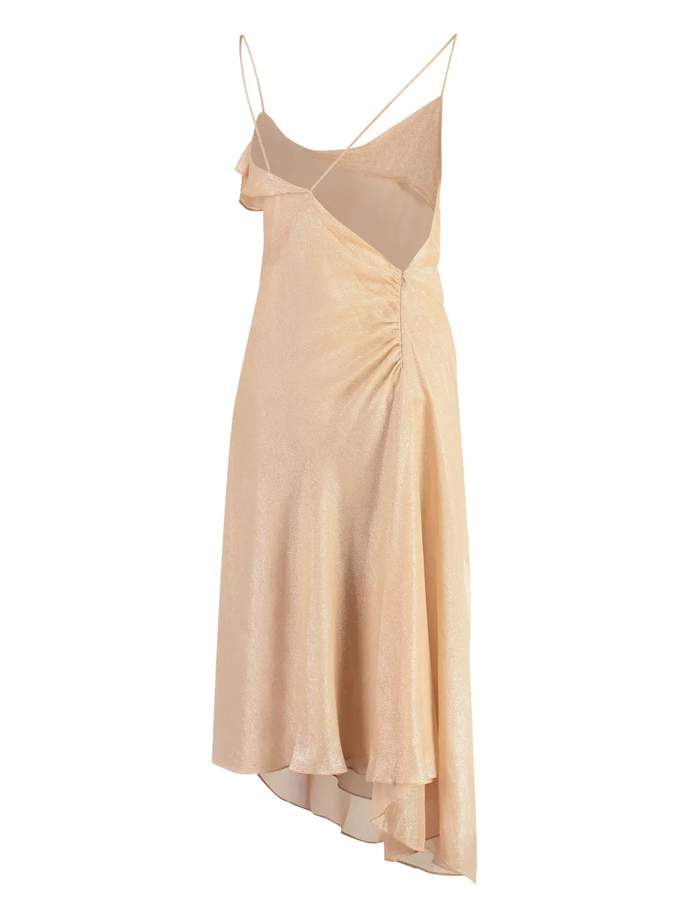 Victoria Beckham Asymmetrische jurk met ruches - Beige