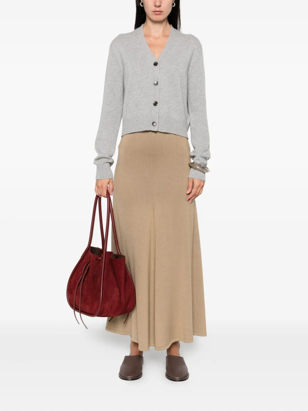 Lisa Yang Marion cropped vest met knopen Grijs