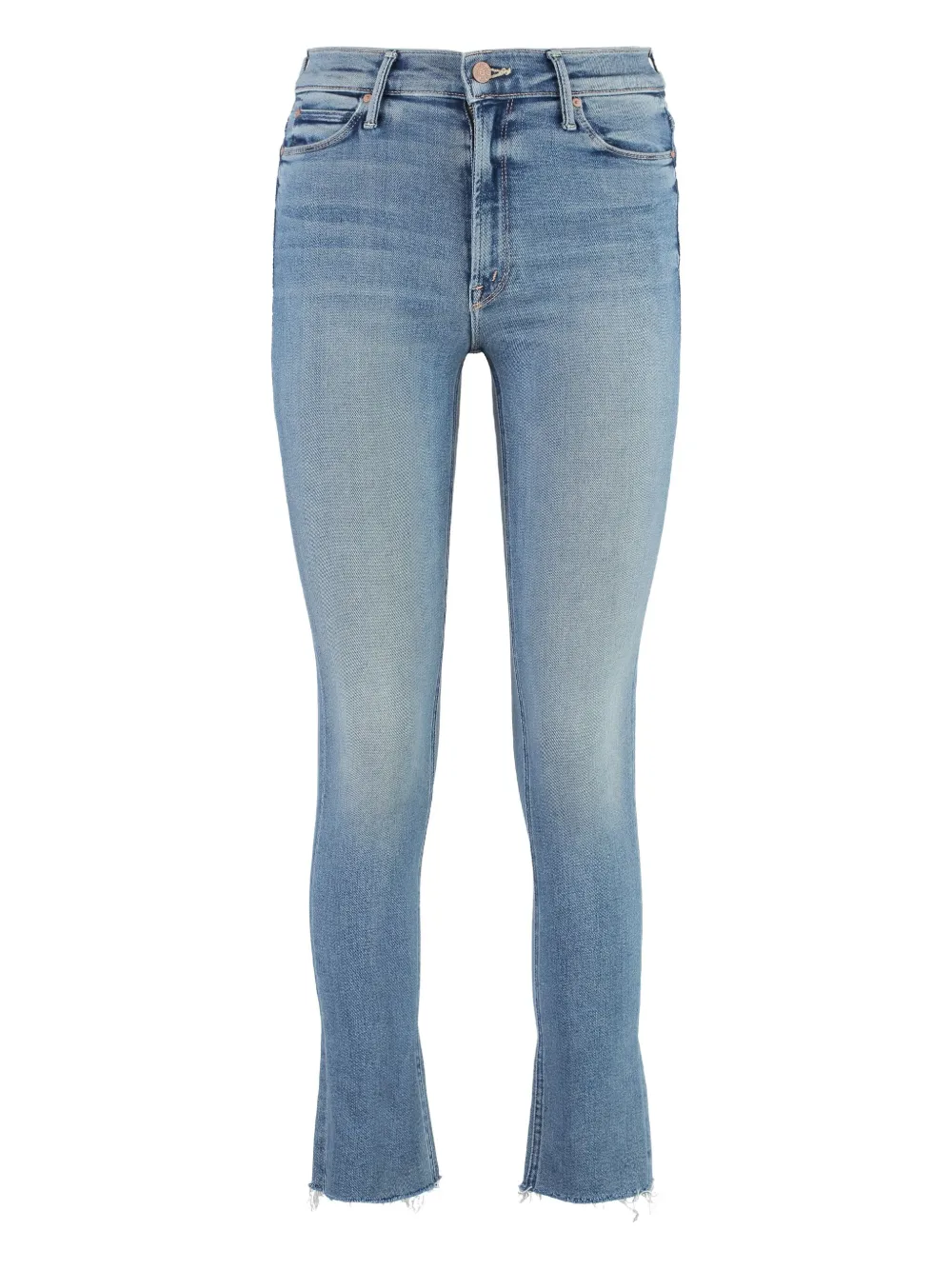 MOTHER frayed straight-leg jeans Blauw
