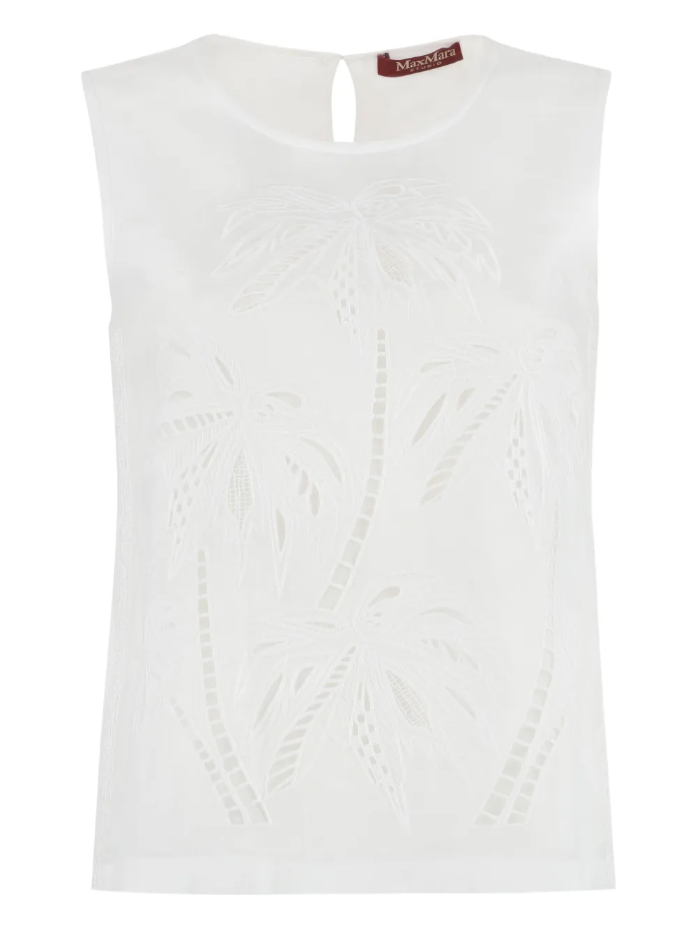 Max Mara Giostra broderie-anglaise top Wit