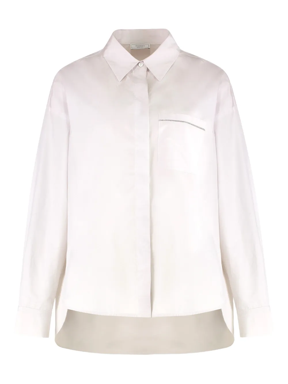 Peserico beaded-pocket shirt Beige
