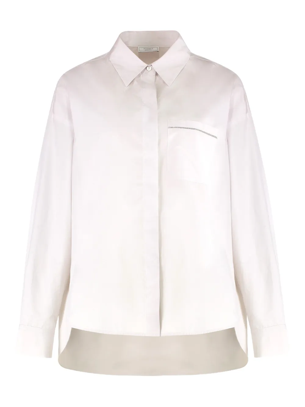 Peserico beaded-pocket shirt Beige